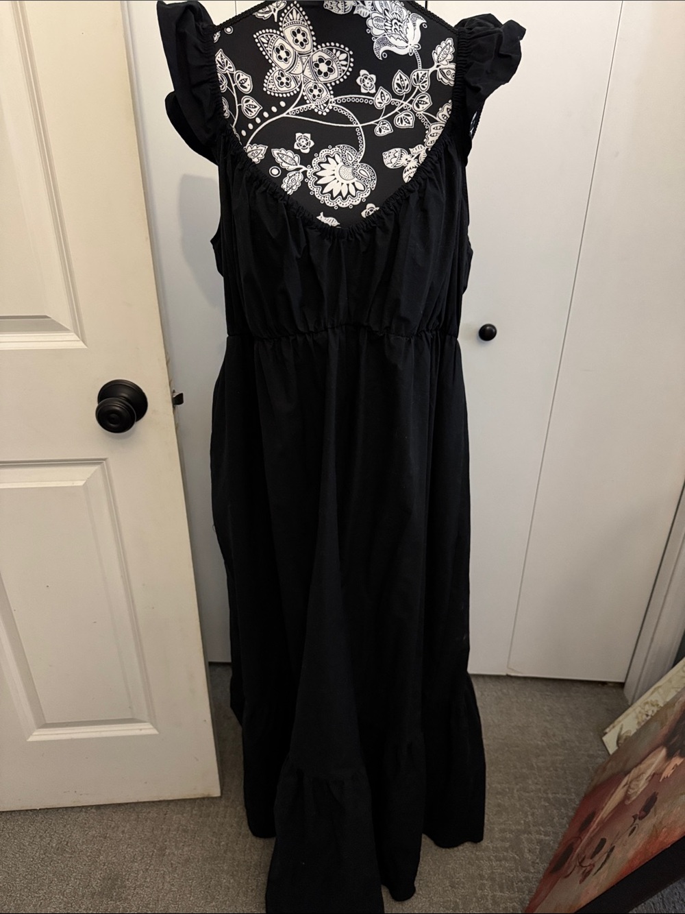 Universal Thread Black Sun Dress with Trim Detail